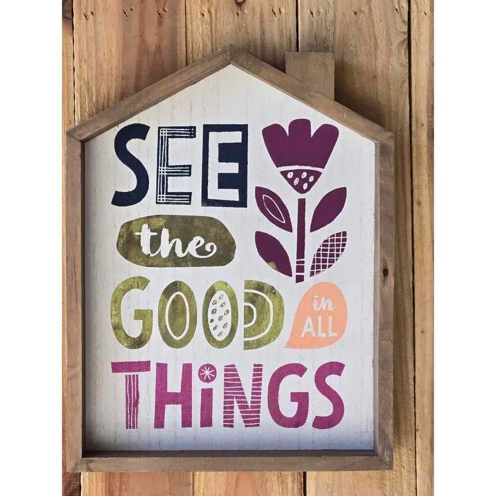 Inspirational Quote Positive Saying Custom Chalk Paint Design House Shaped